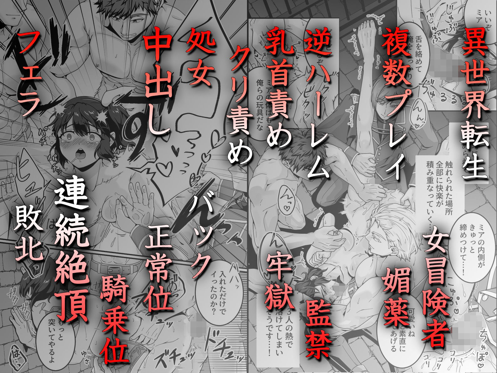 敗北女冒険者ミアの監禁調教録〜捕らえられた処女冒険者が三人の男に貫かれ快楽の虜に堕ちる逆ハーレム〜 画像3