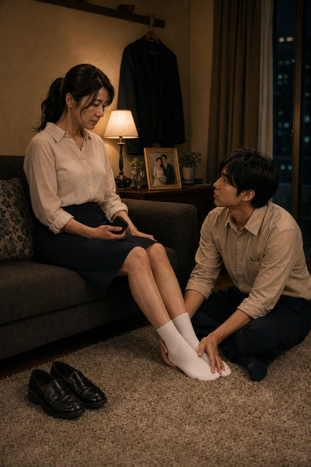 閉店後、人妻パートの白い靴下に触れた【本編全20話+香織視点特別編+カラー挿絵6枚】 画像4