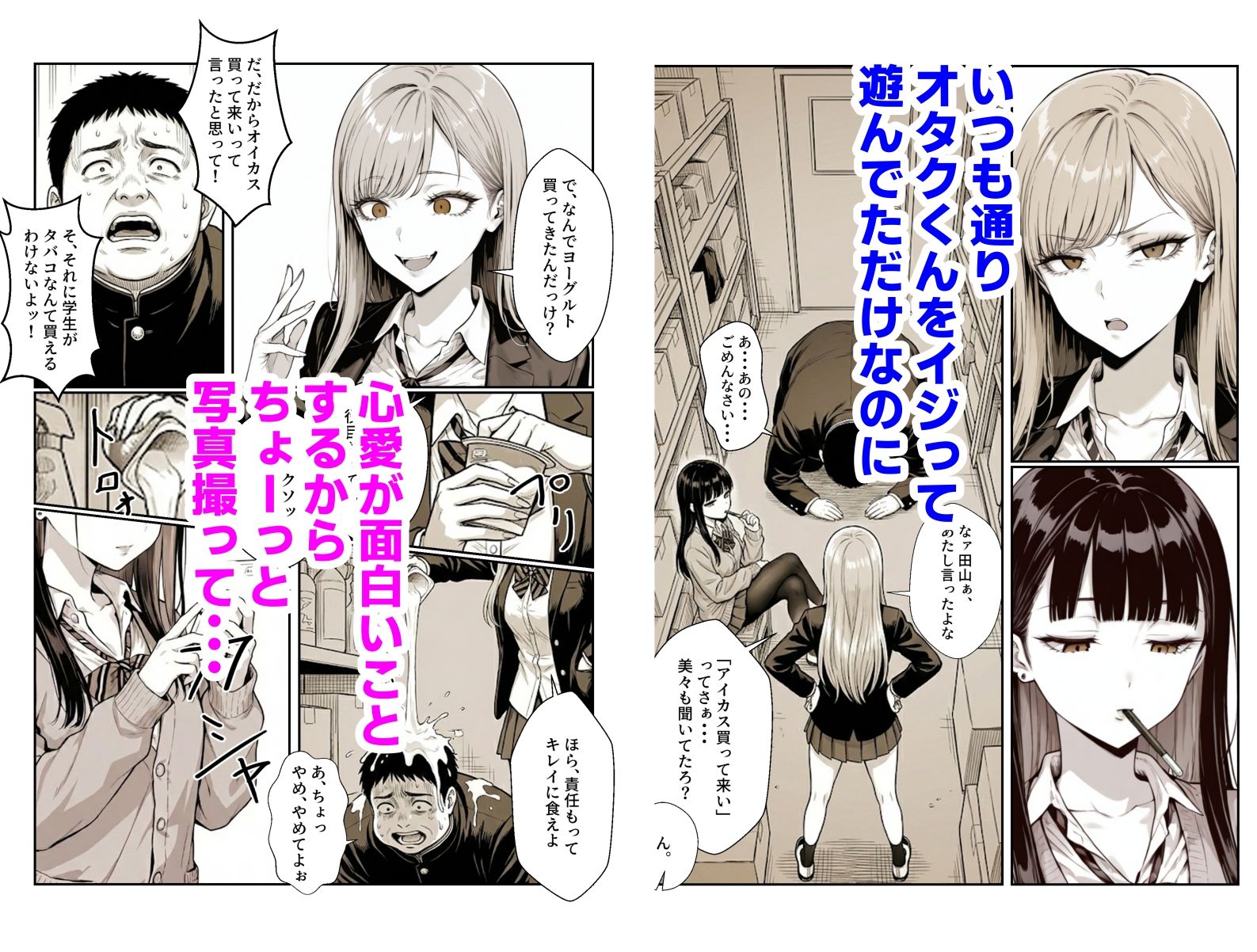 オタクにやさしくないギャル2不適切な投稿の責任を取って校内巡回異物排泄 画像1