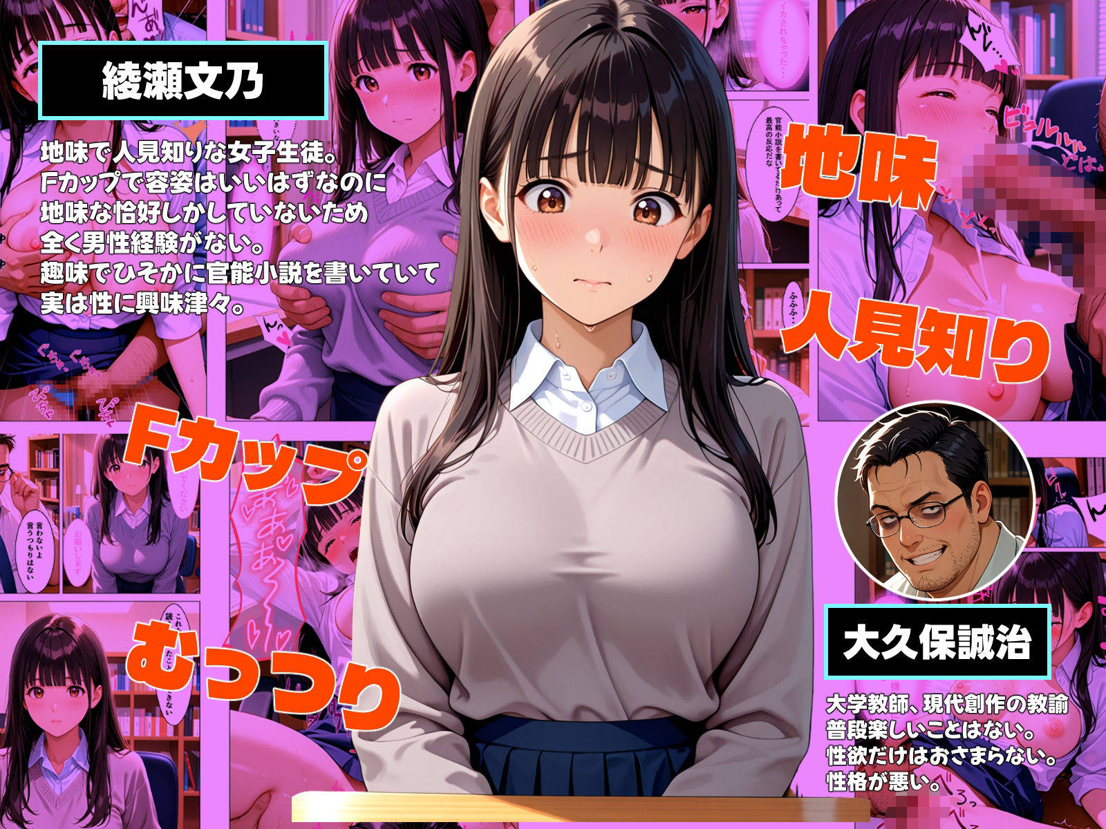 地味むっつり文学巨乳少女が官能小説を提出してしまい性奴●にさせられる話1