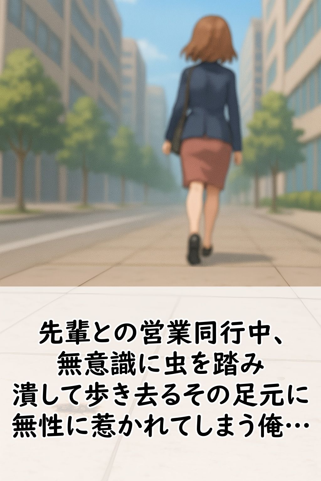 【踏み潰し】会社の先輩は可愛いのに、足が臭くて虫を平気で踏み潰す【足の匂いフェチ】 サンプル画像 1