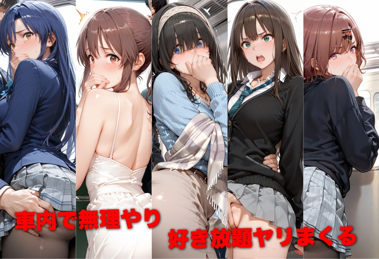【エロ漫画】電車で痴●した美女をガラスに押し付けメス堕ちさせた話 ア●ドルマスター編2
