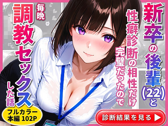 新卒の後輩（22）と性癖診断の相性だけ完璧だったので毎晩調教セックスした話【ねむ】