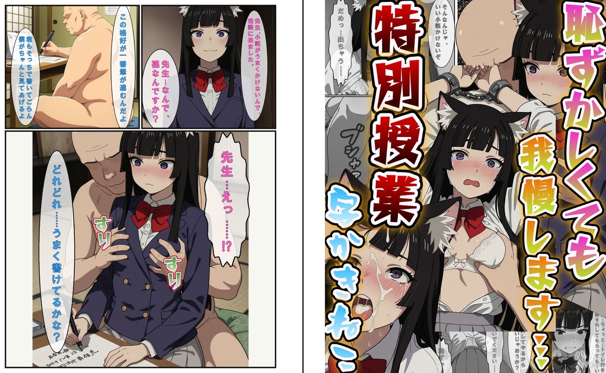 『捕獲された獣人女子、倉庫で男の餌食に!!』&『恥ずかしくても我慢します…。字かきねこの特別授業』【静止画304枚(セリフあり・なし収録)+動画8本(13分12秒)/音声・効果音入り】 画像6
