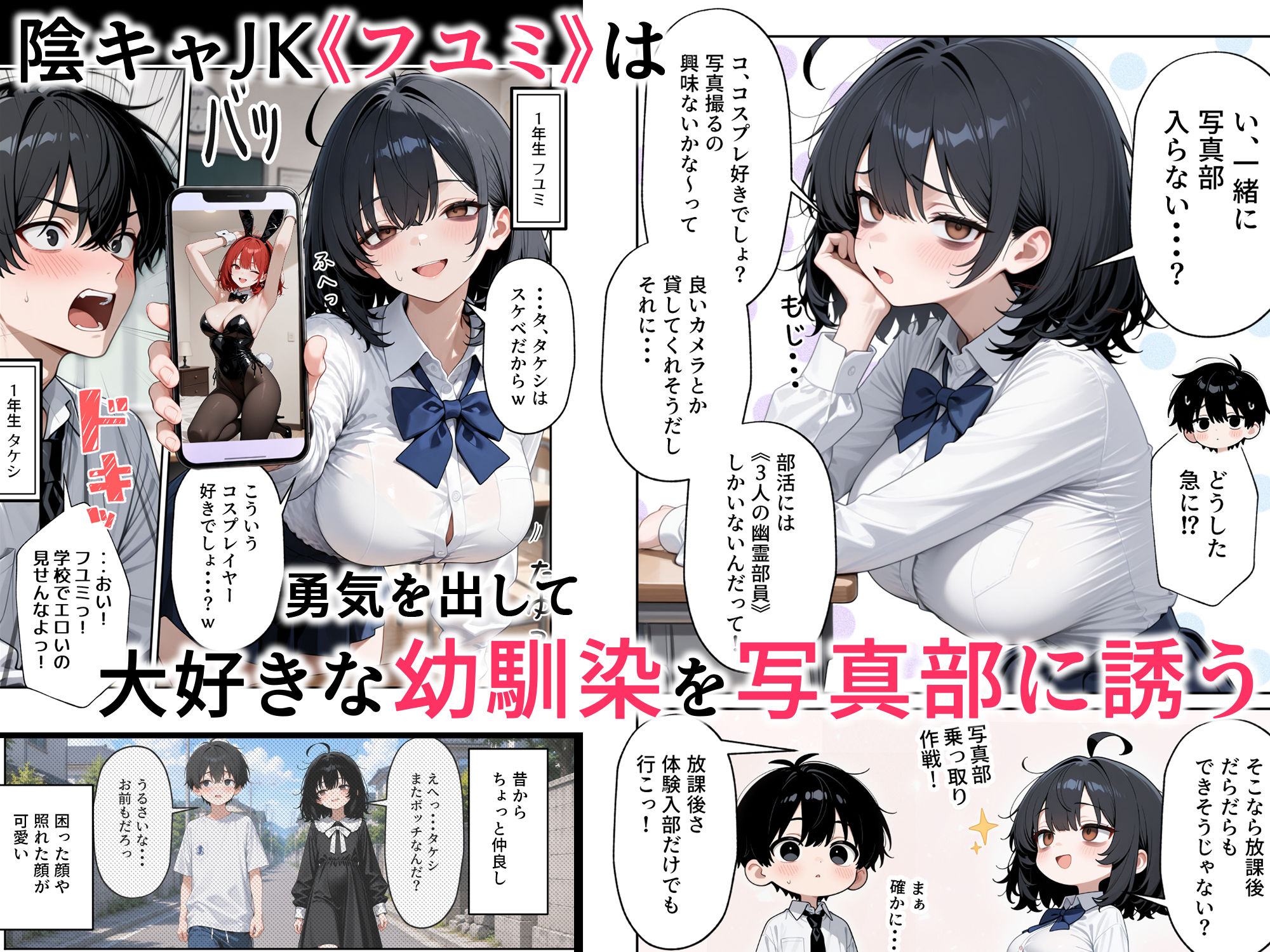 【無料エロ漫画】d_823762 ハメ撮り好きなJ◯たちとハーレムSEXした話(ぱにぱに)