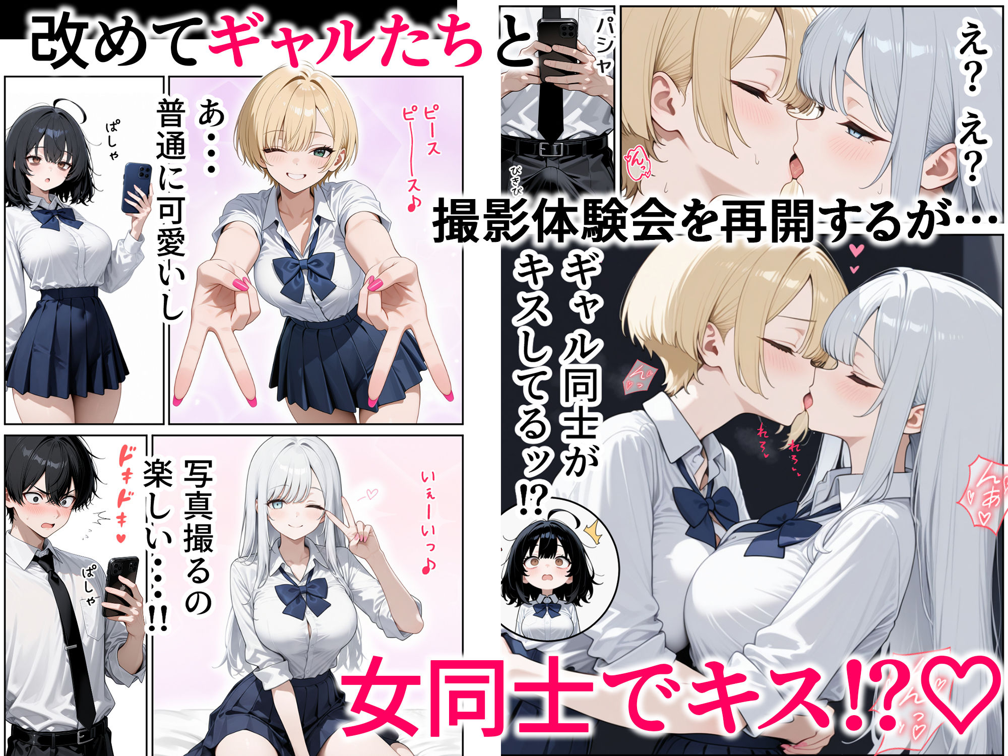 【無料エロ漫画】d_823762 ハメ撮り好きなJ◯たちとハーレムSEXした話(ぱにぱに)