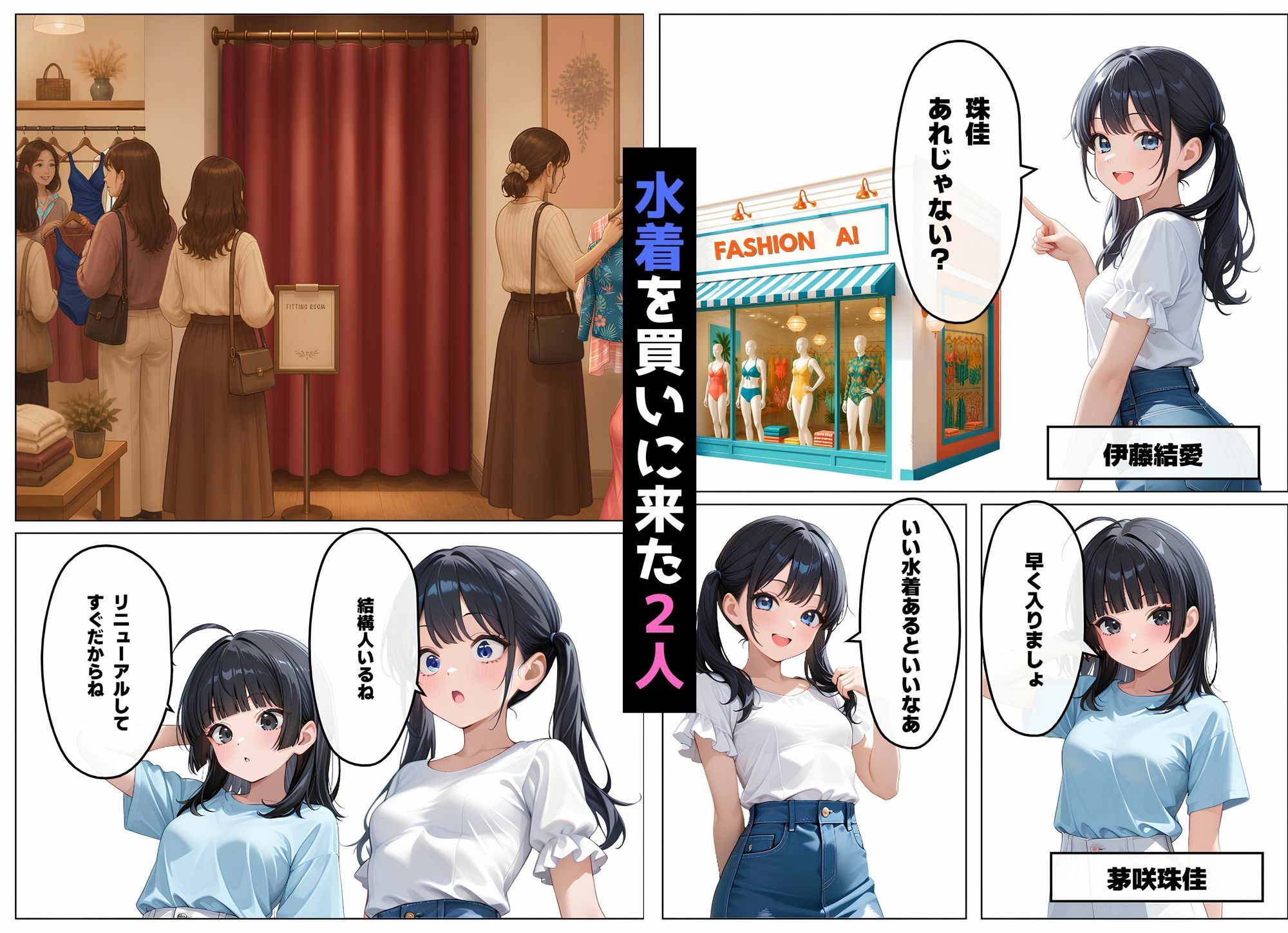 水着を買いに来た2人が盗撮される話 画像1