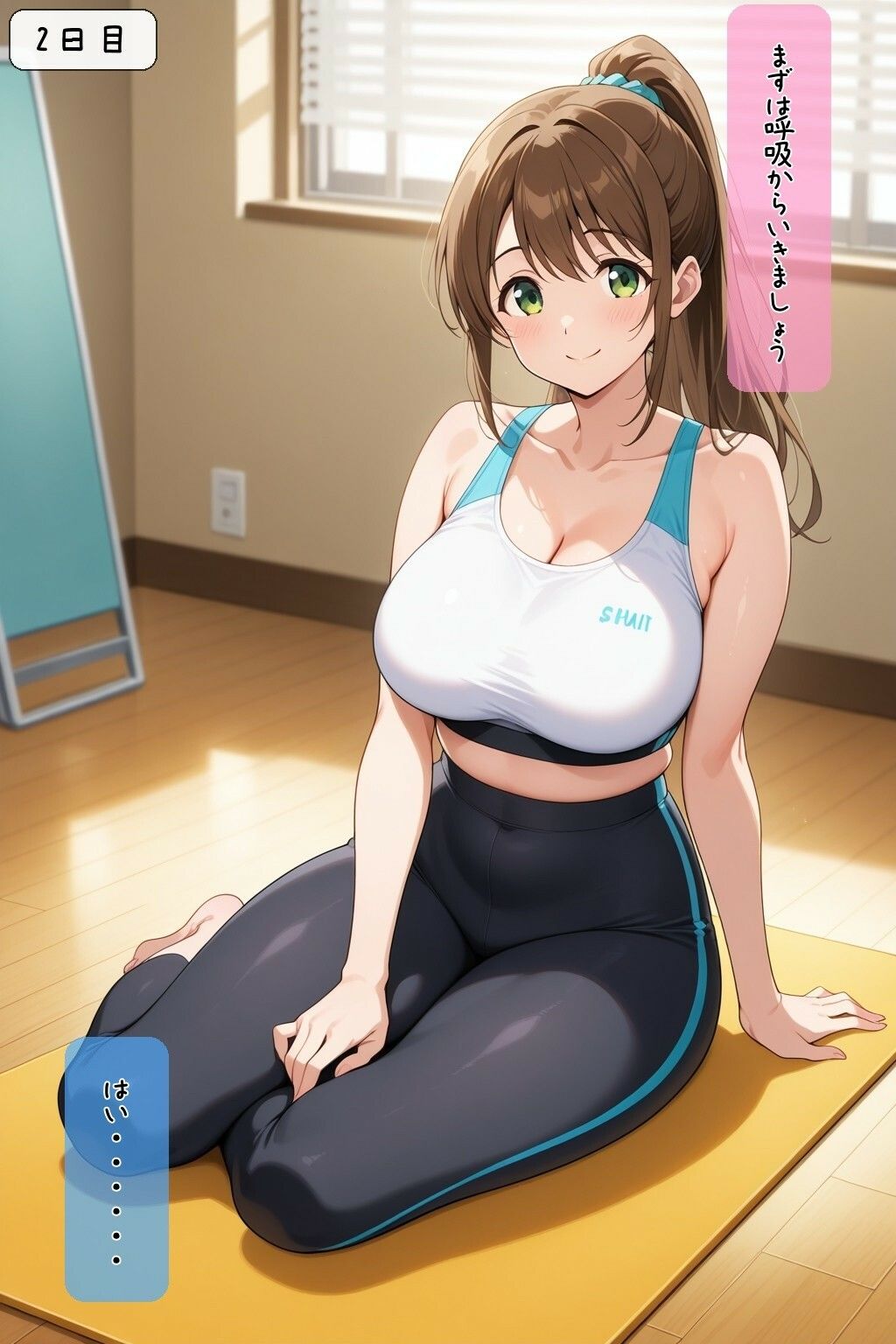 巨乳ヨガインストラクターのマンツーマンレッスンがエロすぎる件 画像4