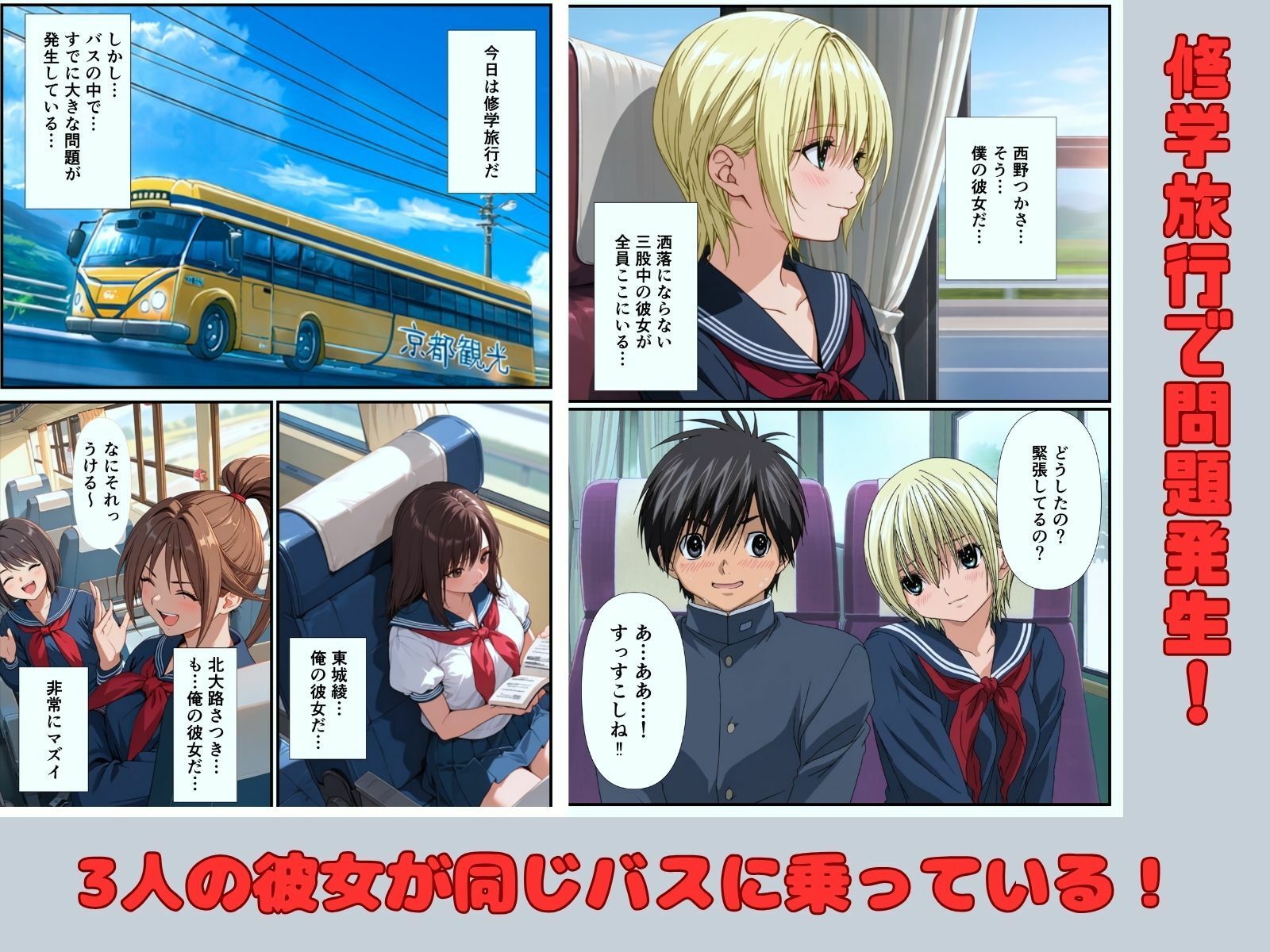 いちごヒロインと修学旅行でハーレムセックス 画像2