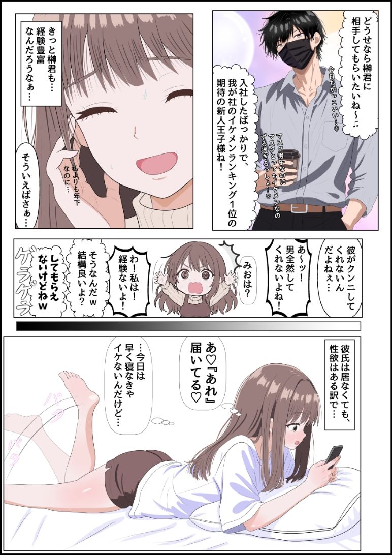 妄想肉欲OL 〜たわわな爆乳を揺らして自慰に耽る処女が、本物の快楽に堕ちる夜〜フルカラー版 画像2