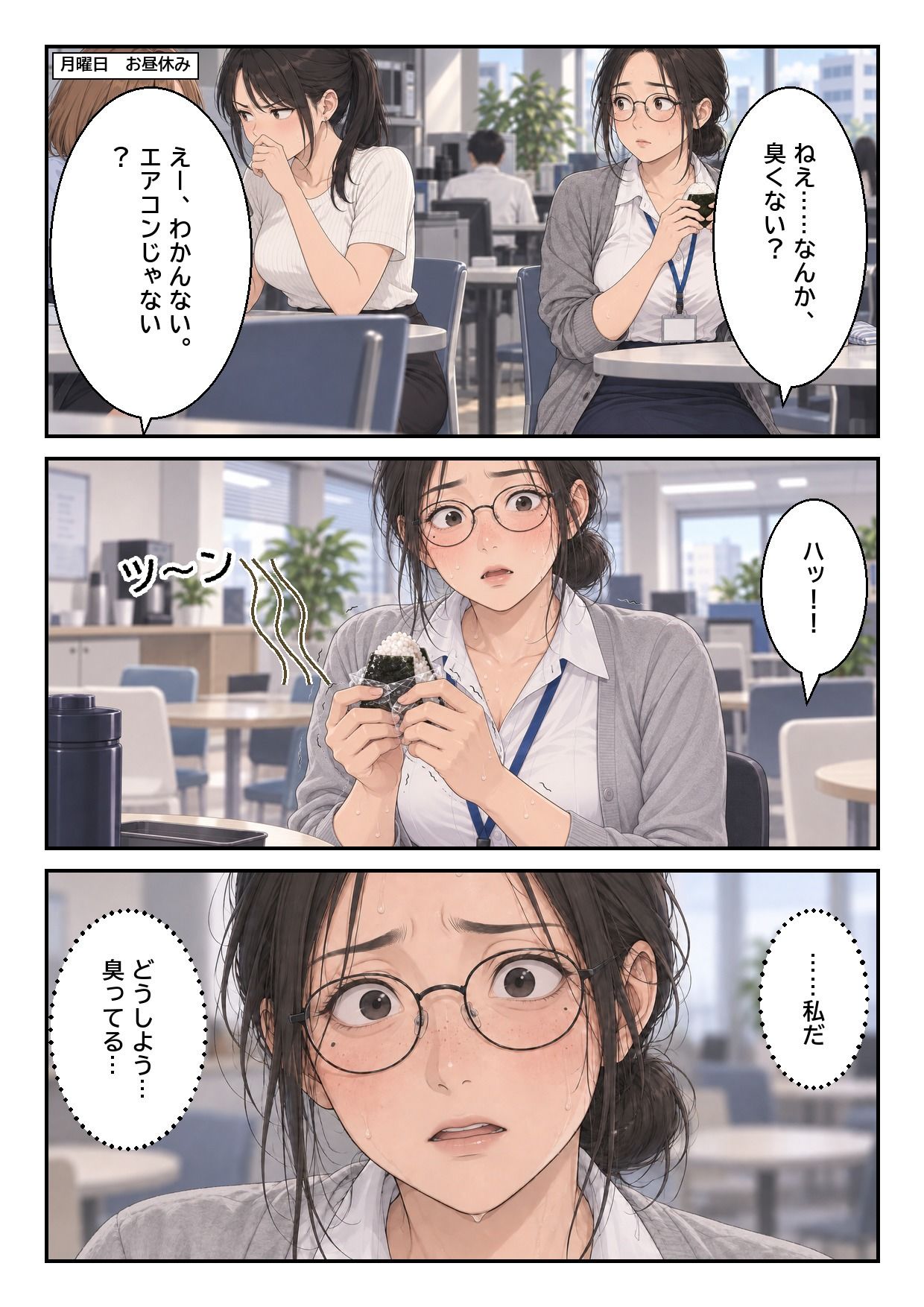 処理してない地味な先輩（34）が、4日間お風呂を禁止されて全身のニオイを嗅がれる話