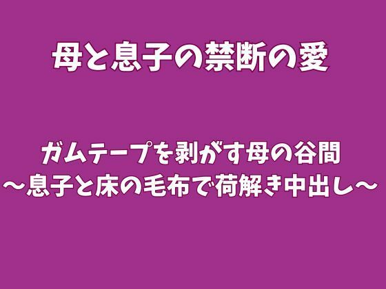 引っ越し作業でガムテープを剥がす母の谷間〜息子と床の毛布で荷解き中出し〜 画像1