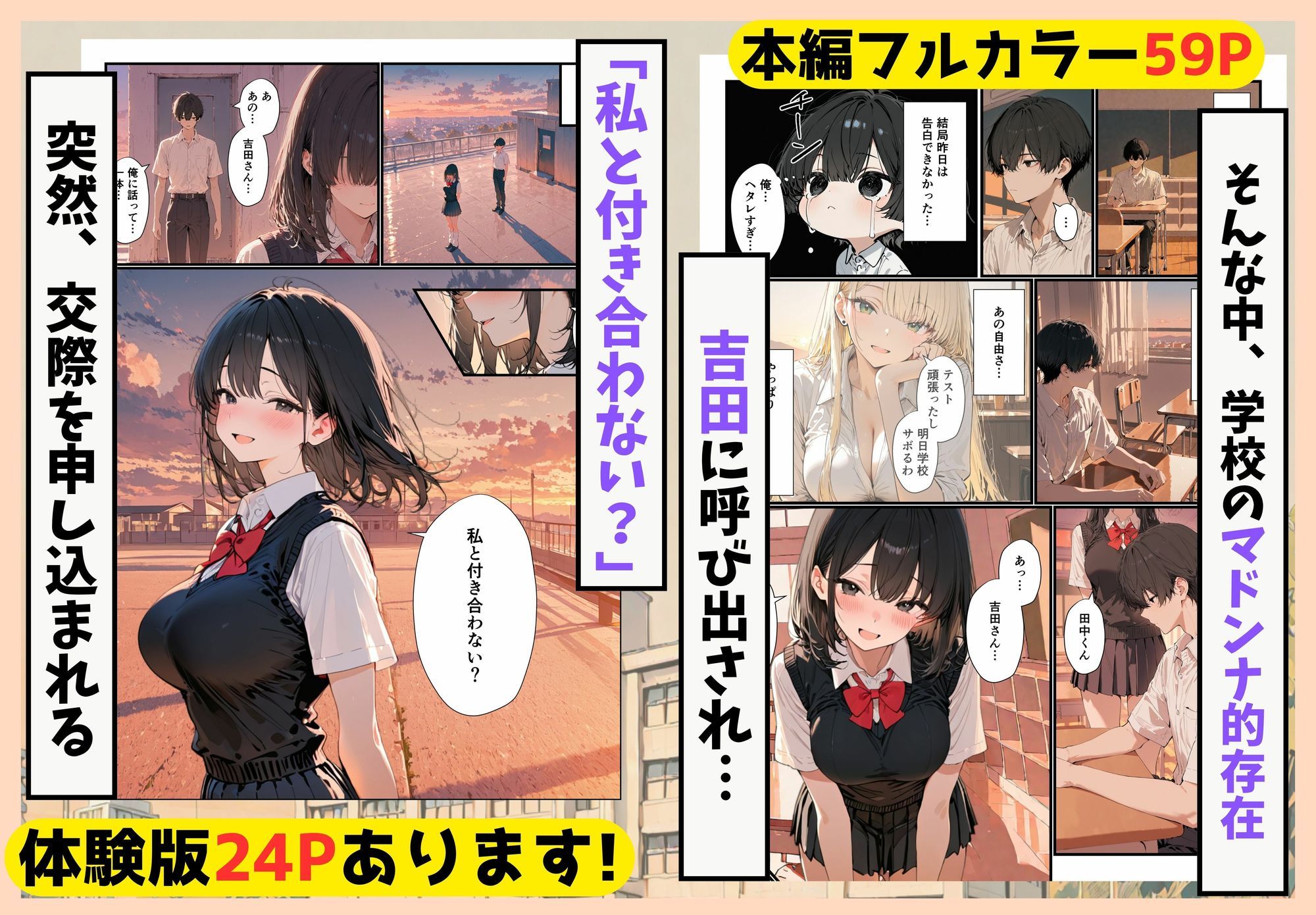 隣の席のギャルのことが好きなのに、巨乳の同級生が誘惑してくる 3枚目