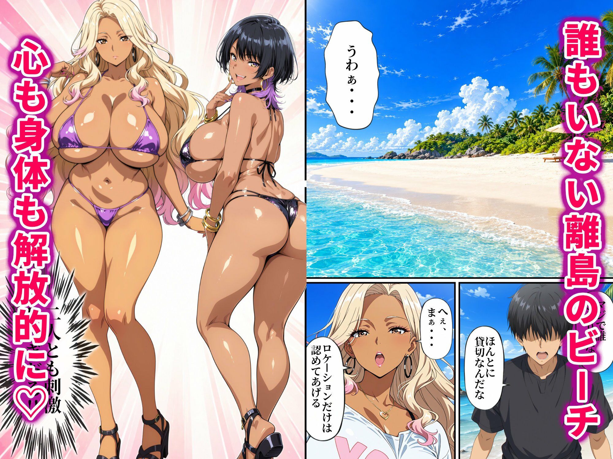 黒ギャル幼馴染VSボーイッシュ黒ギャル〜南国ビーチで俺の取り合いが始まった話〜 画像2