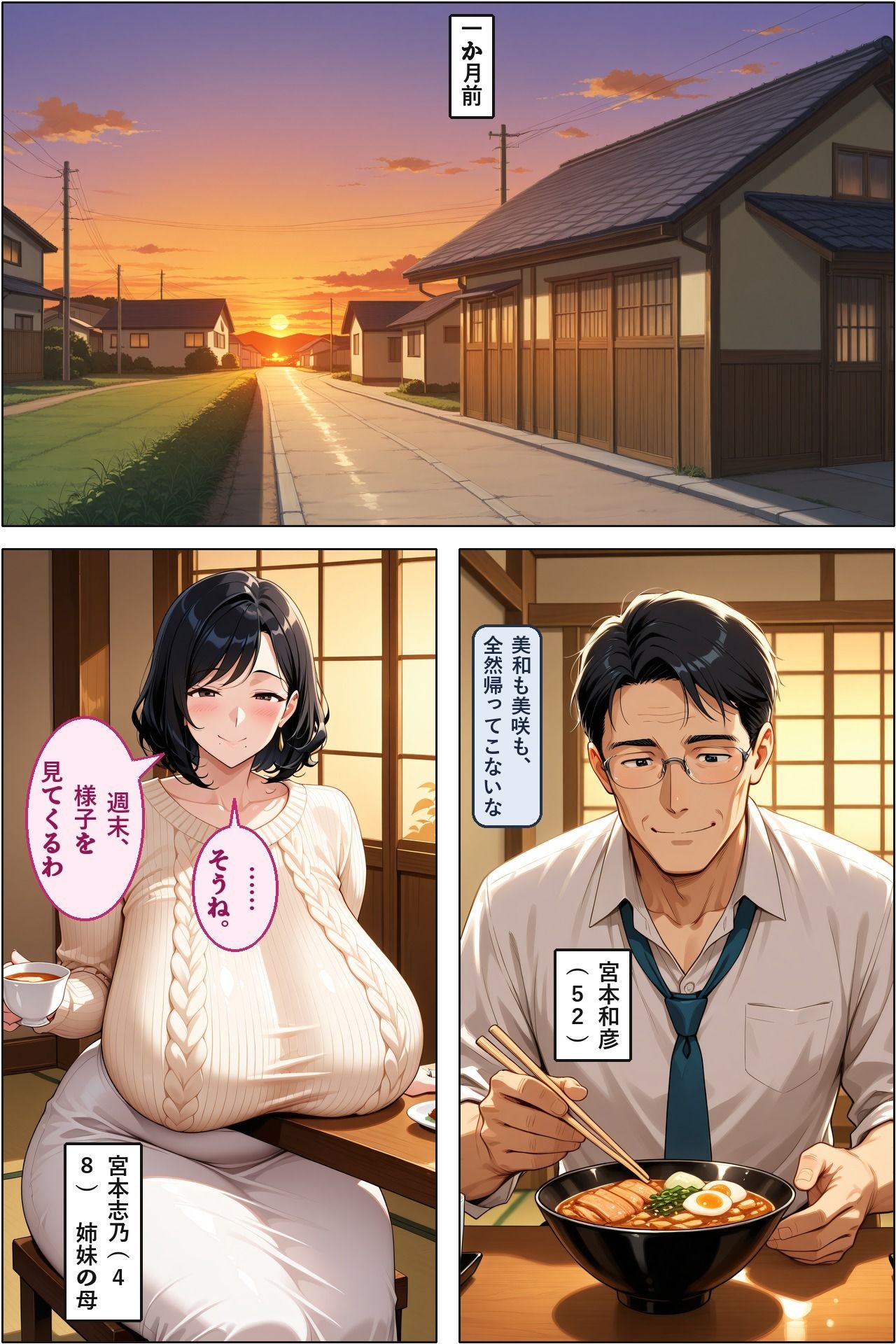 娘を取り返しに来た長乳ママ（48）、10年レスの体を隣の大学生にわからされて家庭ごと差し出す 画像1