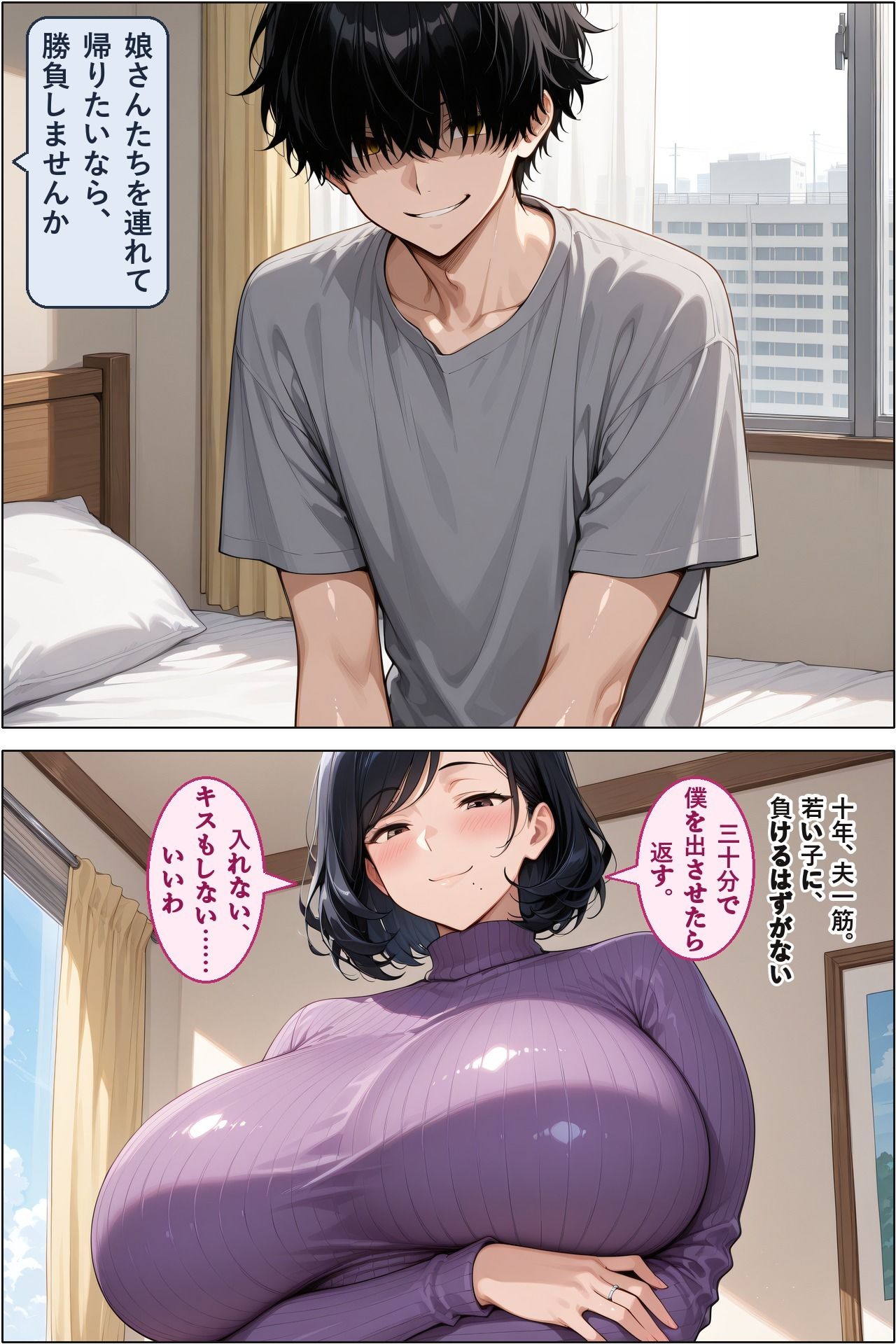 娘を取り返しに来た長乳ママ（48）、10年レスの体を隣の大学生にわからされて家庭ごと差し出す 画像3