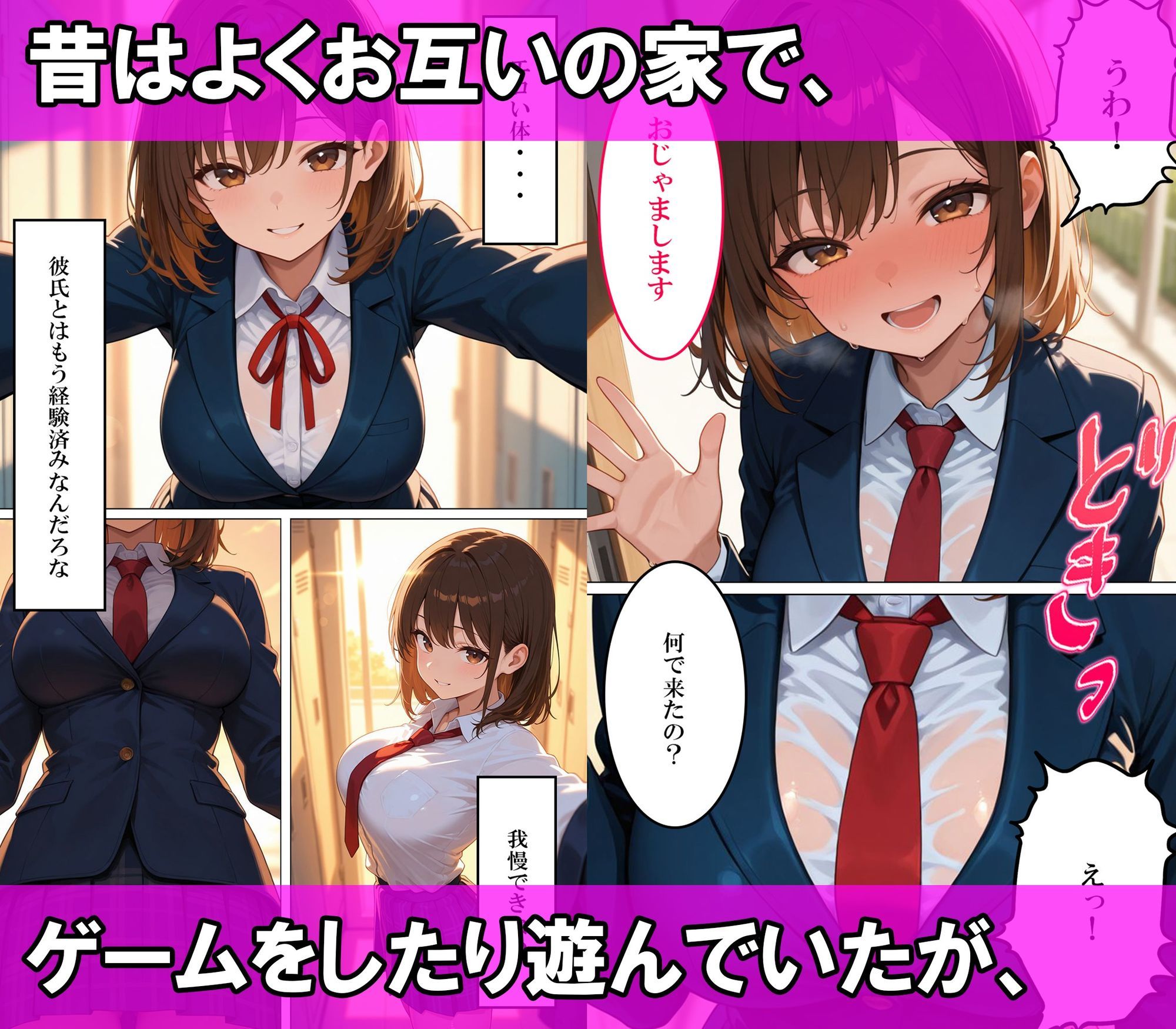 幼馴染の一軍巨乳女子校生と発情いちゃらぶ中出し快楽堕ち サンプル2ページ
