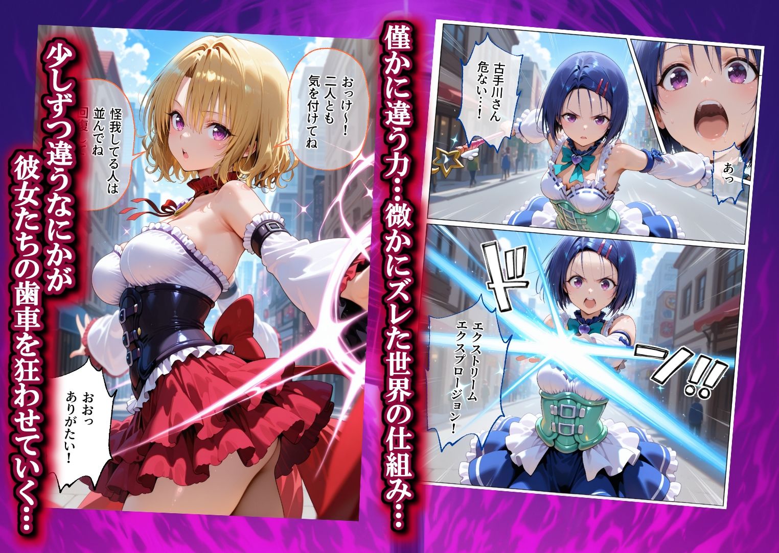 魔法少女 闇落ち 敗北ルートもう戻れない 繰り返される凌●と快楽で嫌なはずなのに…とら〇る編 サンプル2ページ