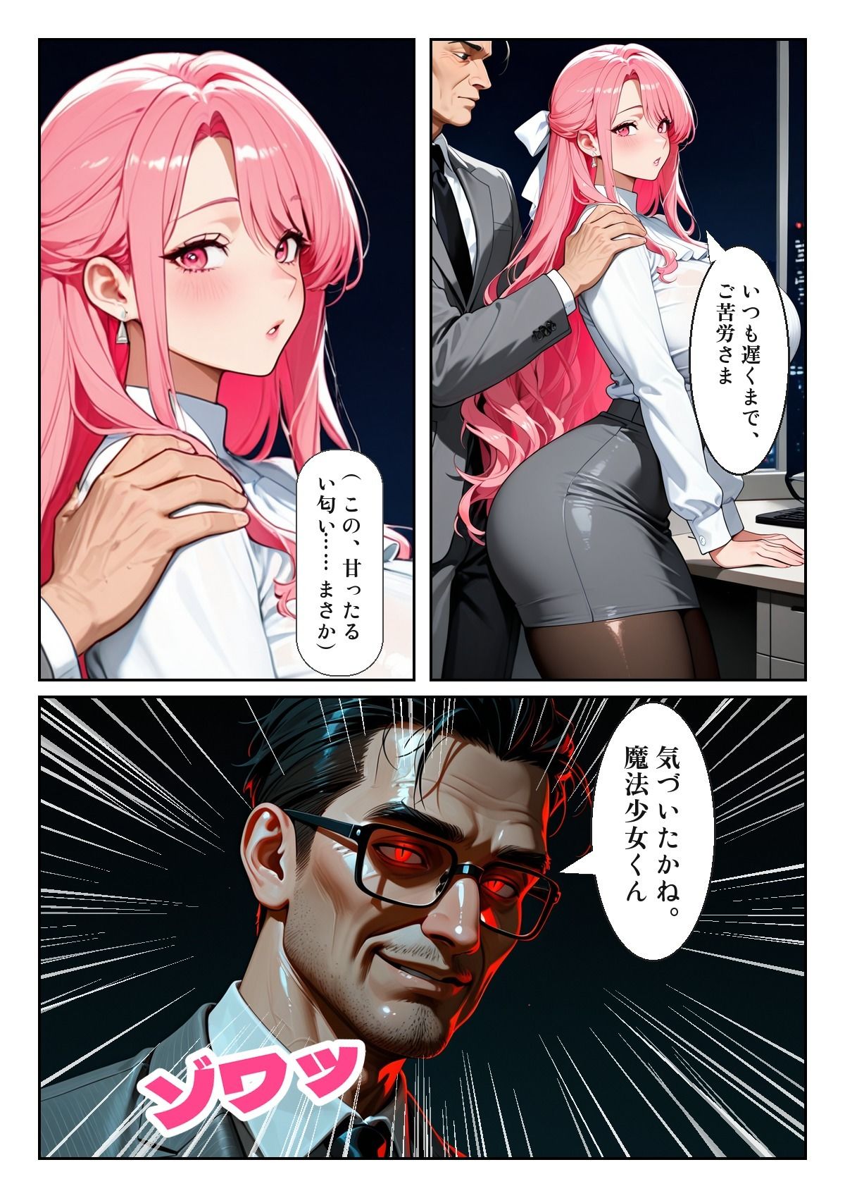 魔法少女ピュア・ルミナ外伝 残業の夜、淫紋は疼く 〜変身できないOLは課長のデスクで堕とされる〜 画像3