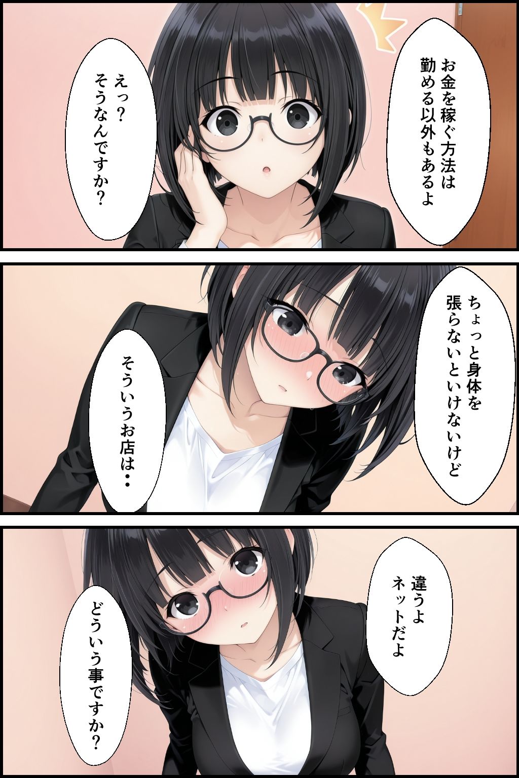 「会社辞めたい…でもお金がない」新人地味眼鏡ちゃんに秘密の副業を教えて中出しした話 画像3