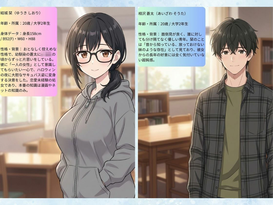 普段は眼鏡の地味っ娘な幼馴染が、ハロウィンでドスケベサキュバスになって俺の理性を壊しに来た。 サンプル2