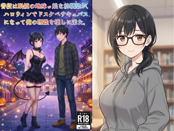普段は眼鏡の地味っ娘な幼馴染が、ハロウィンでドスケベサキュバスになって俺の理性を壊しに来た。