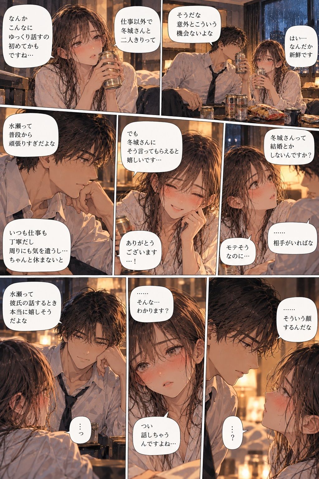 台風で帰れなくなった彼女が、会社の上司とホテルの同じ部屋に泊まることになった。 画像4