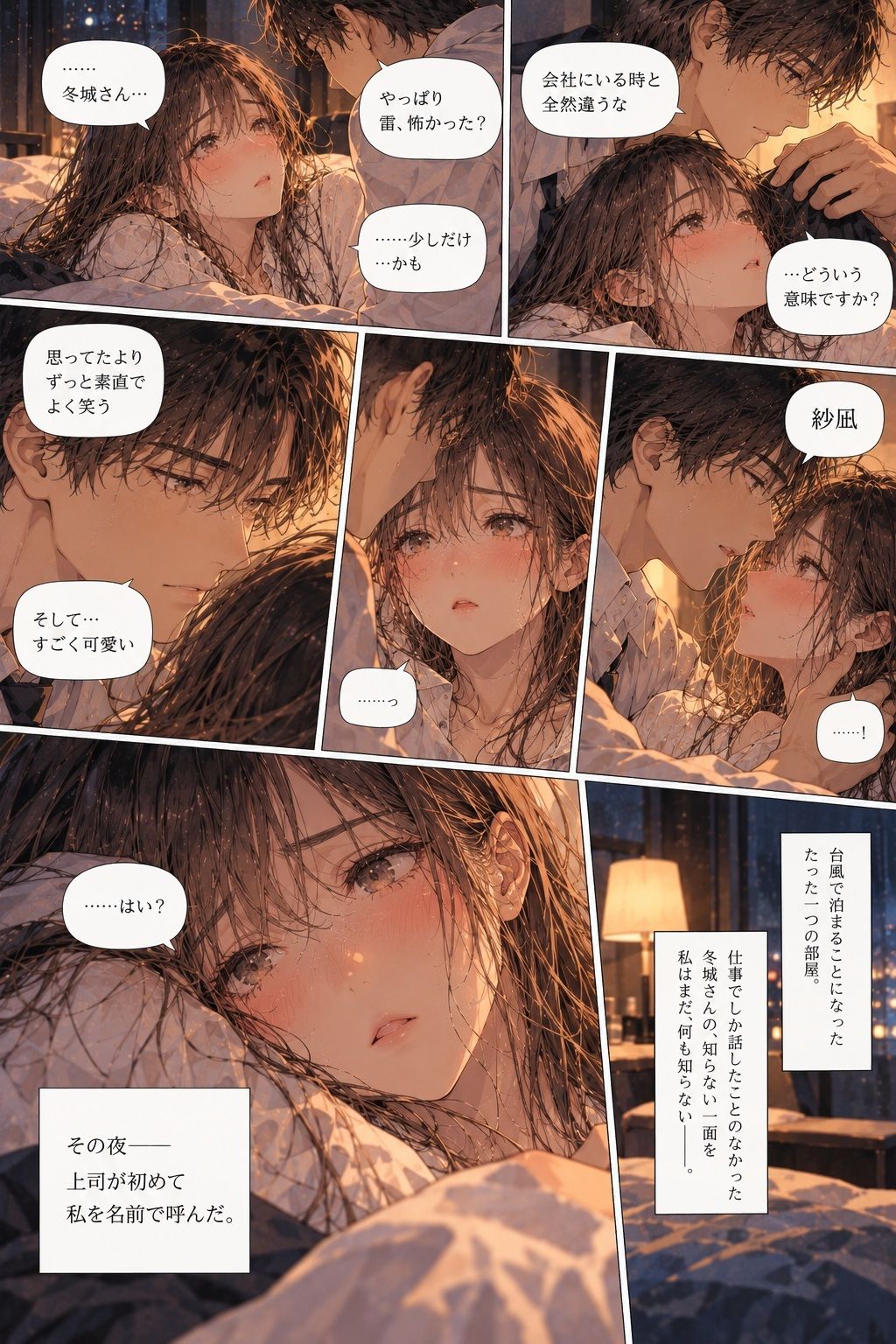 台風で帰れなくなった彼女が、会社の上司とホテルの同じ部屋に泊まることになった。 画像6