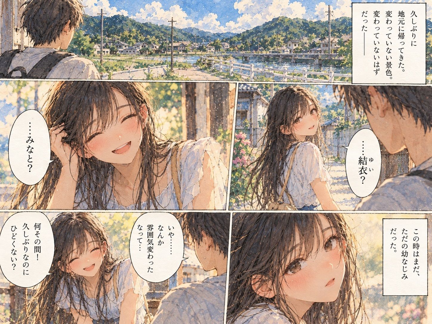 雨宿り、幼なじみが女になった。〜濡れた彼女と二人きりになった夏の夕暮れ〜 画像1