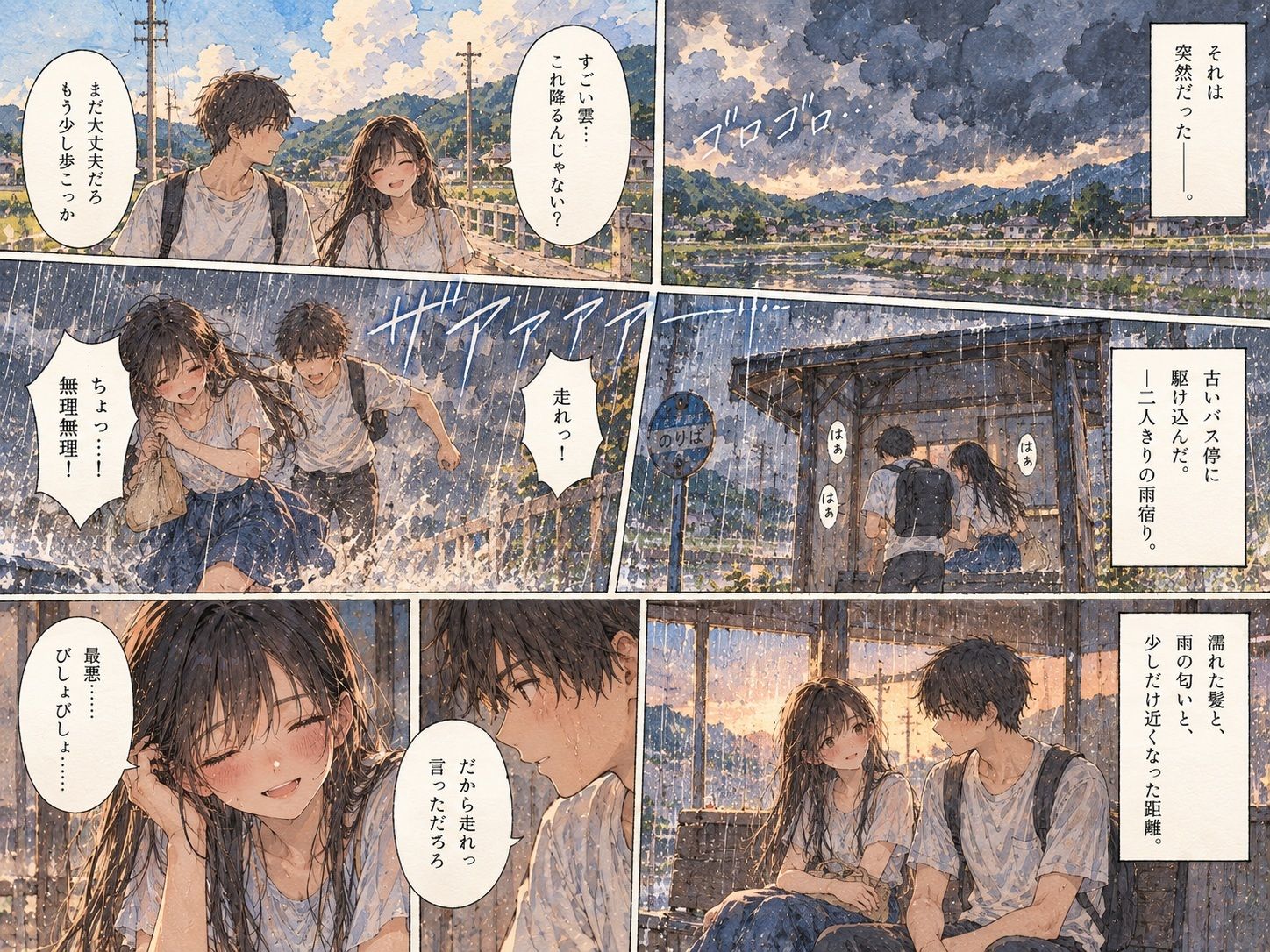 雨宿り、幼なじみが女になった。〜濡れた彼女と二人きりになった夏の夕暮れ〜 画像2