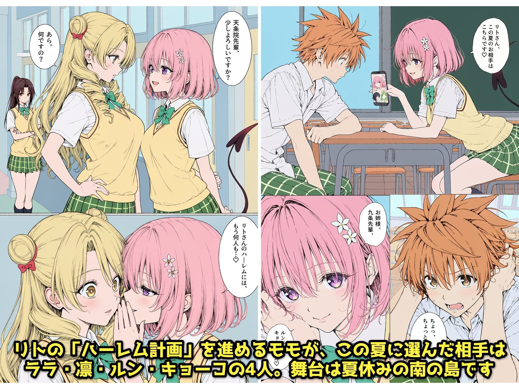 【漫画】リトはみんなの恋人 〜南の島で、ぜんぶ見せて〜 サンプル1ページ