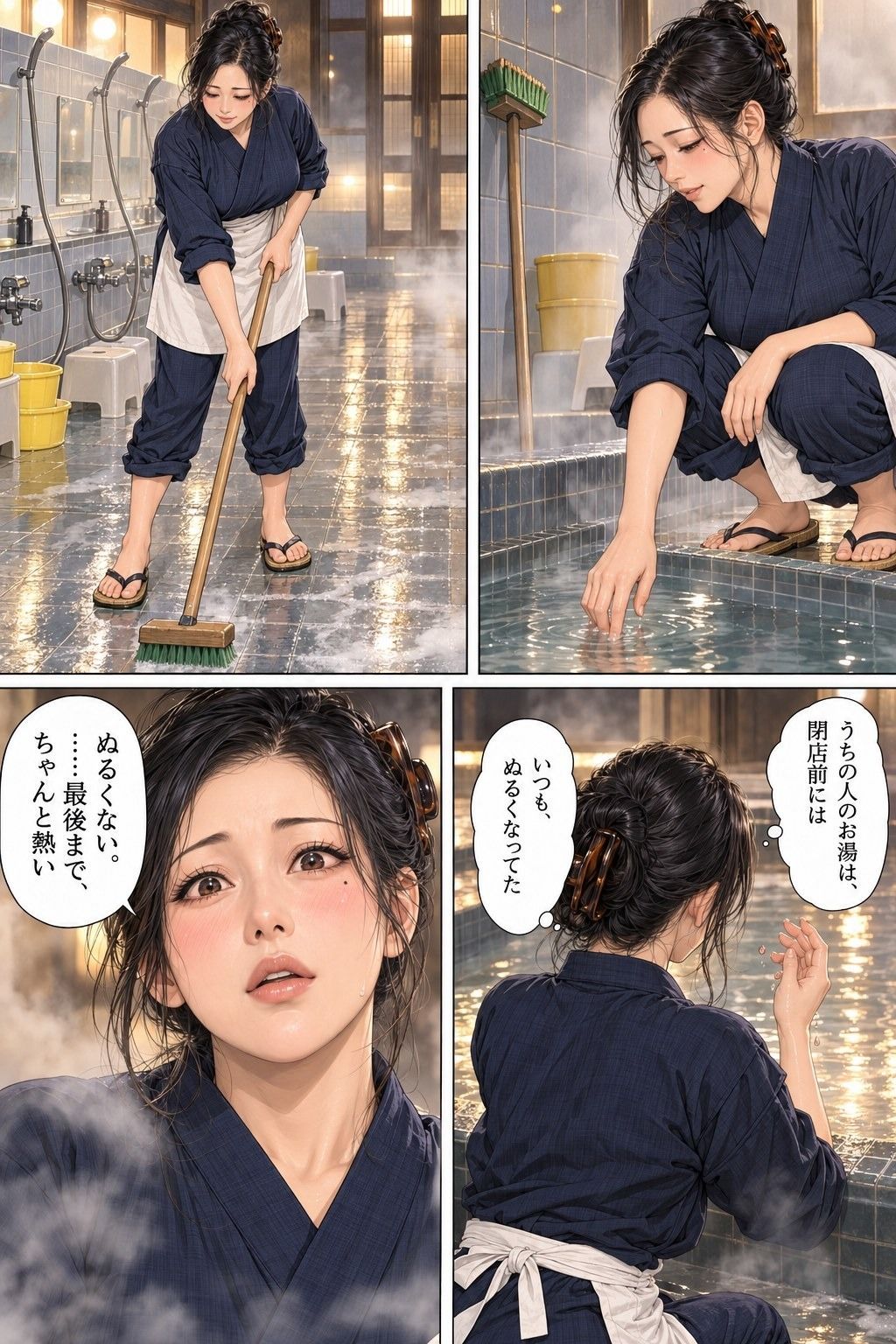 銭湯の住み込み四夜 第1話 閉店後の釜場で、41歳の人妻の女将が住み込みの釜焚きに抱かれる 画像3