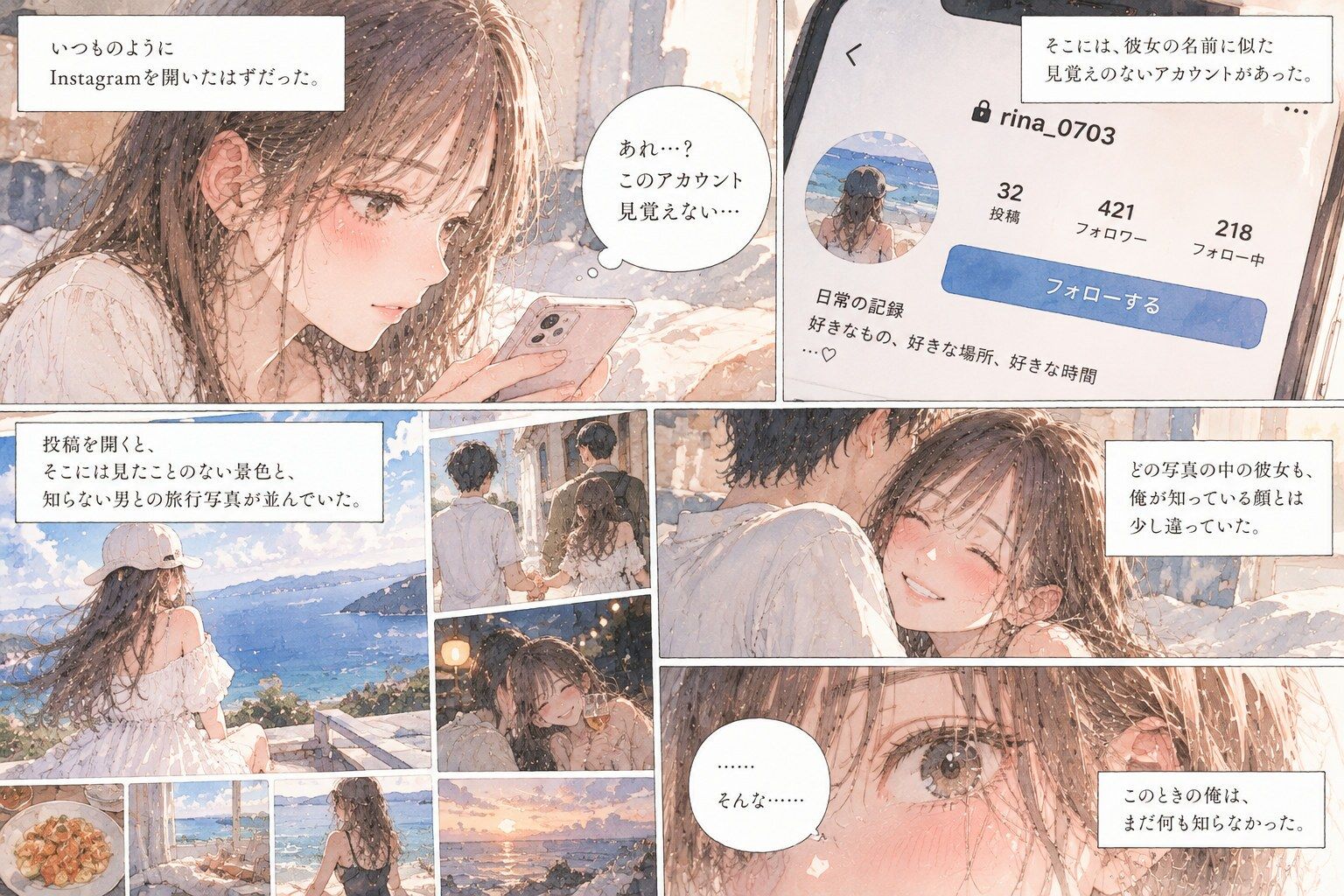 彼女の裏アカウントを見つけたら、知らない男との旅行写真が投稿されていた。 画像2
