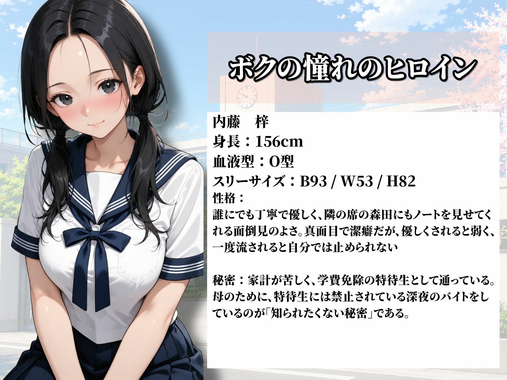 童貞のボクが大好きな優等生ヒロインを目の前で校長に弱みを握られNTRされた話〜内藤 梓編〜初めての告白〜 画像1