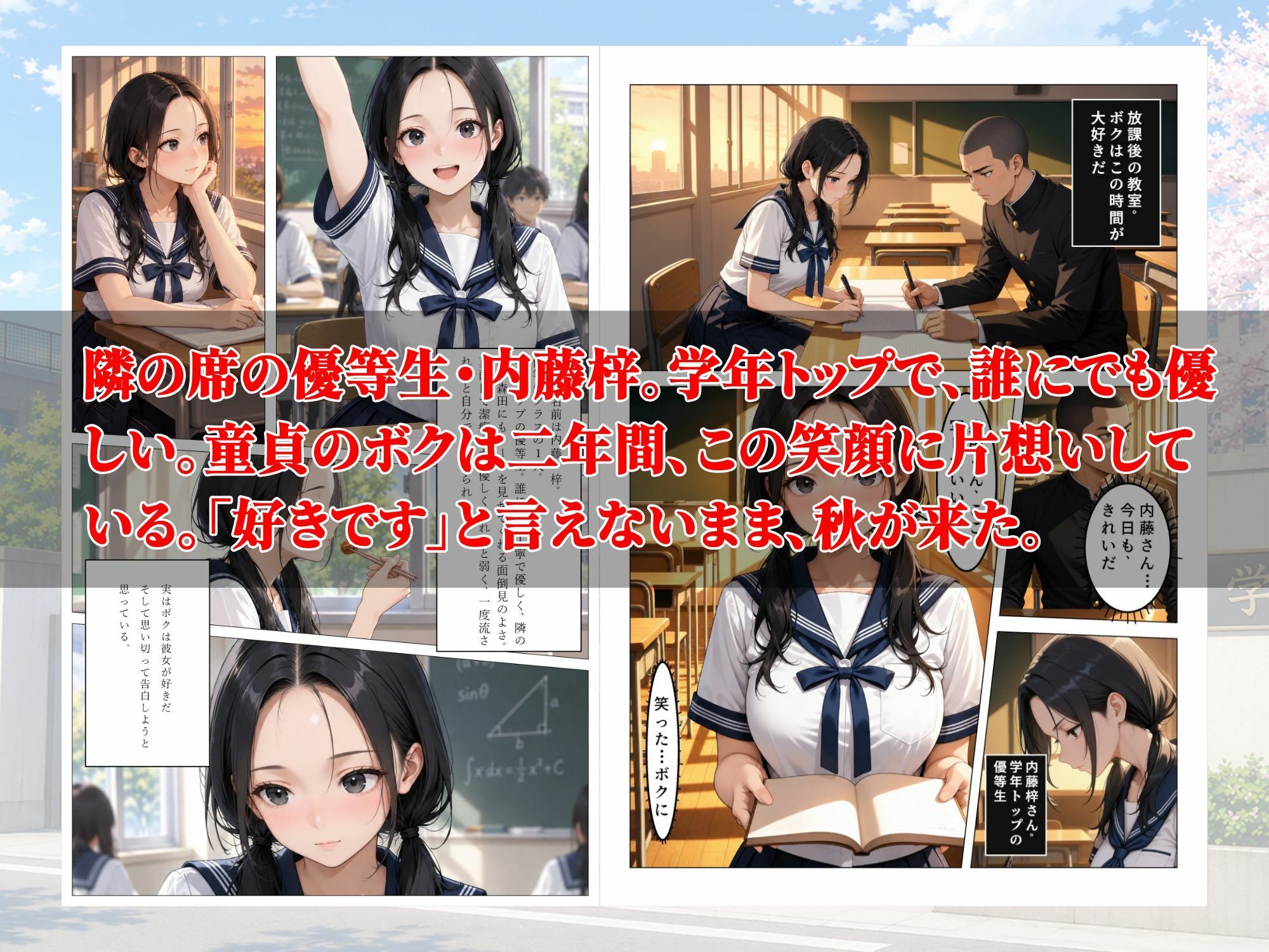 童貞のボクが大好きな優等生ヒロインを目の前で校長に弱みを握られNTRされた話〜内藤 梓編〜初めての告白〜 画像2