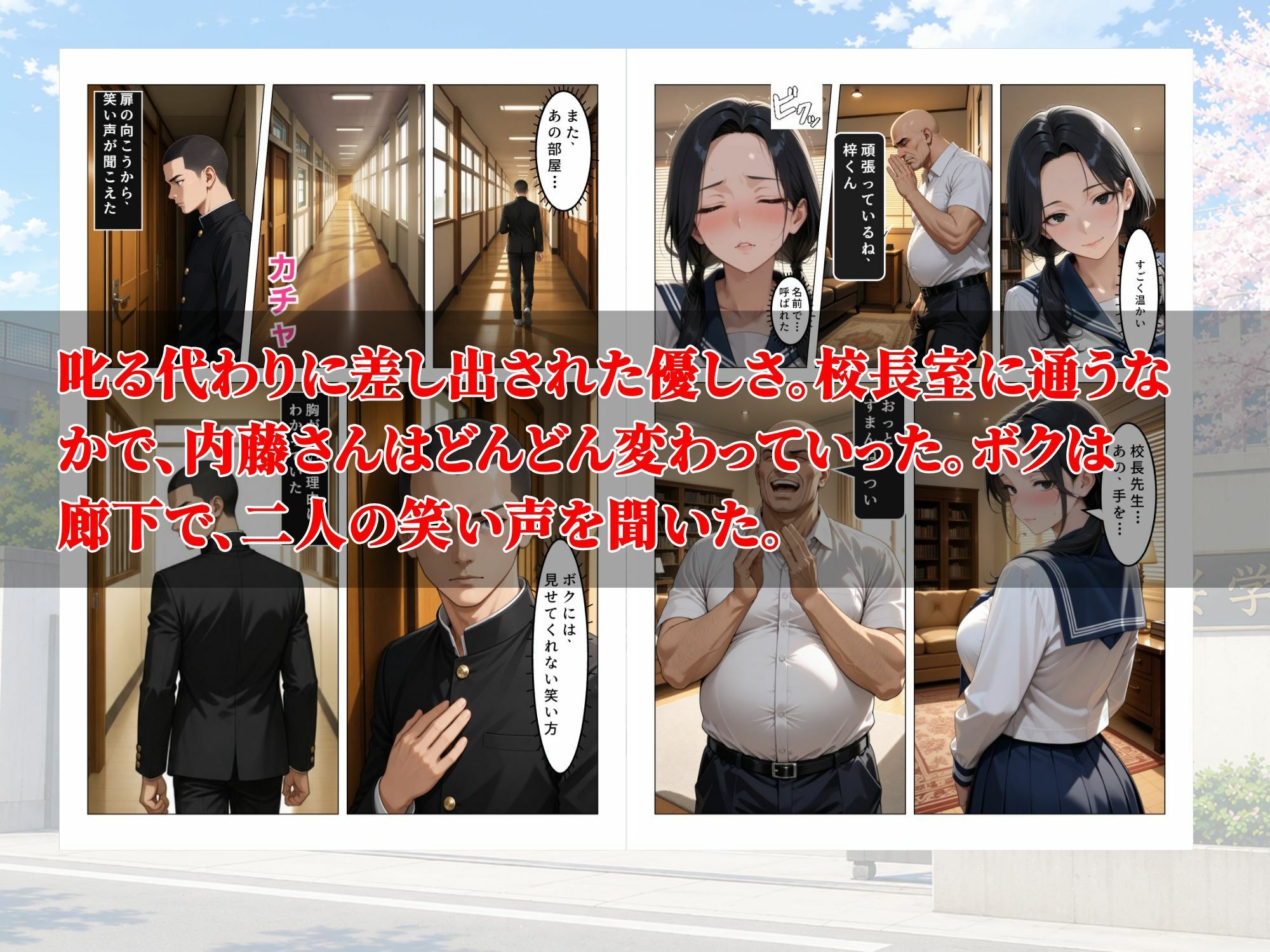 童貞のボクが大好きな優等生ヒロインを目の前で校長に弱みを握られNTRされた話〜内藤 梓編〜初めての告白〜 画像5
