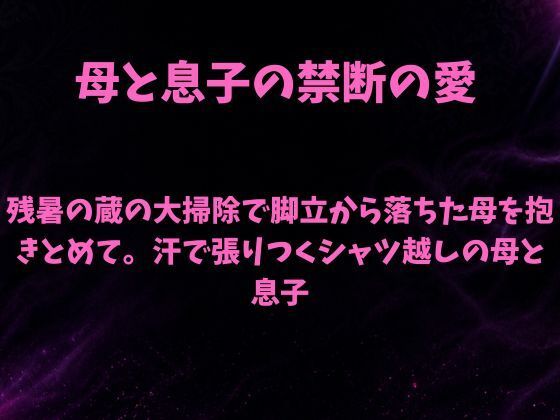 残暑の蔵の大掃除で脚立から落ちた母を抱きとめて。汗で張りつくシャツ越しの母と息子 画像1