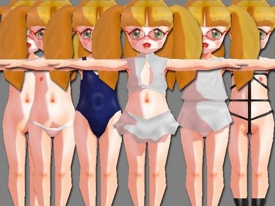 3D女性素体データ集 Vol.4 (ローポリ・成人版)のサンプル画像 1