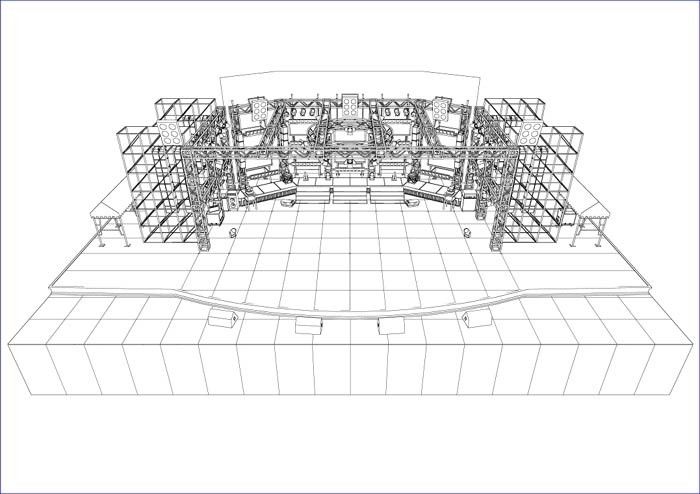 サンプル-comicstudioで使える 3D背景素材 屋外ステージ 01 - サンプル画像