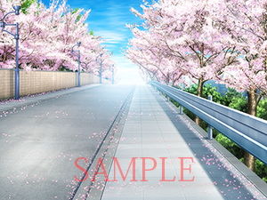 著作権フリー背景CG素材「桜のある道」(キュキュキュのQのQ) - FANZA同人