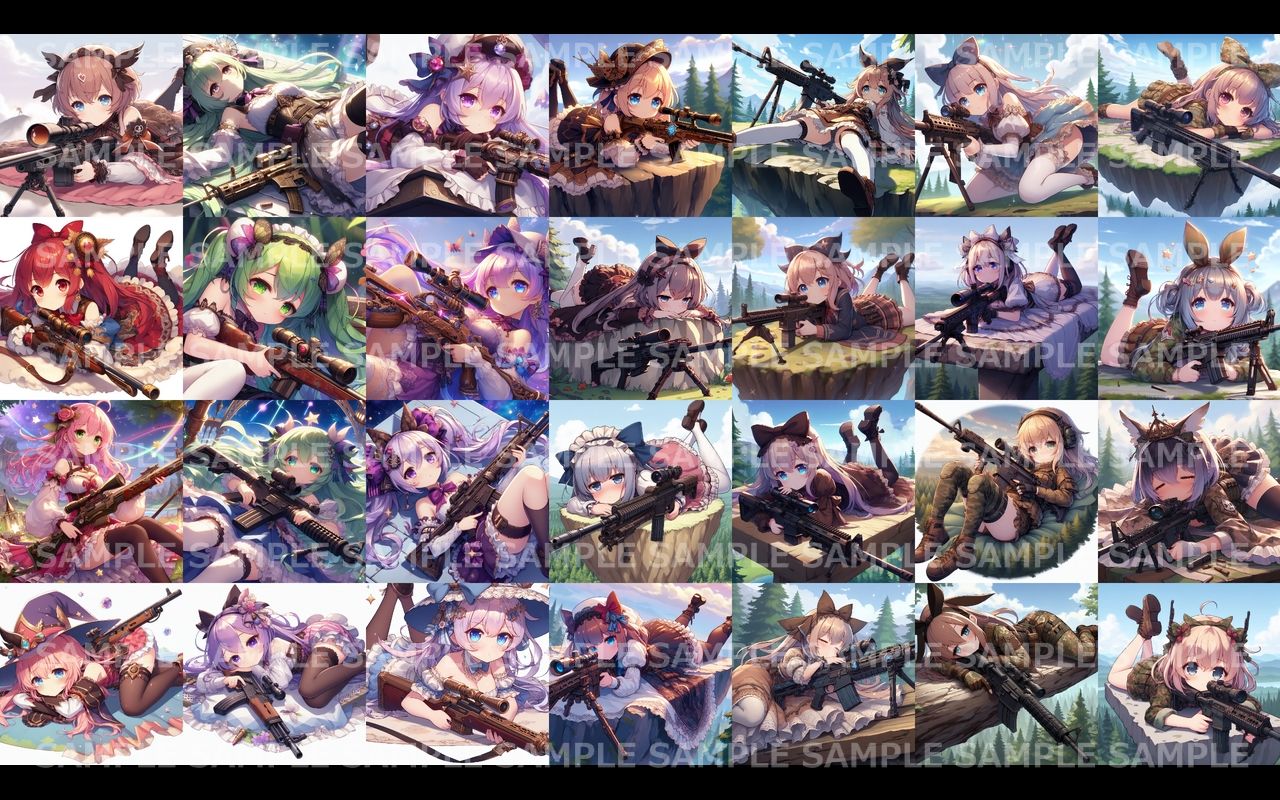 サンプル画像6:萌え系美少女ファンタジーイラスト素材集「スナイパー」(幻想鍛冶工房) [d_636198]