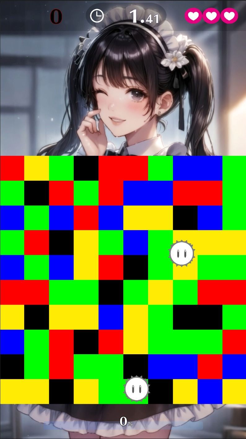 【Android APK ファイル版・着エロに特化！】もざ消し！ パート1 〜モザイク風ブロックをなぞって消す爽快パズルゲーム〜 画像1