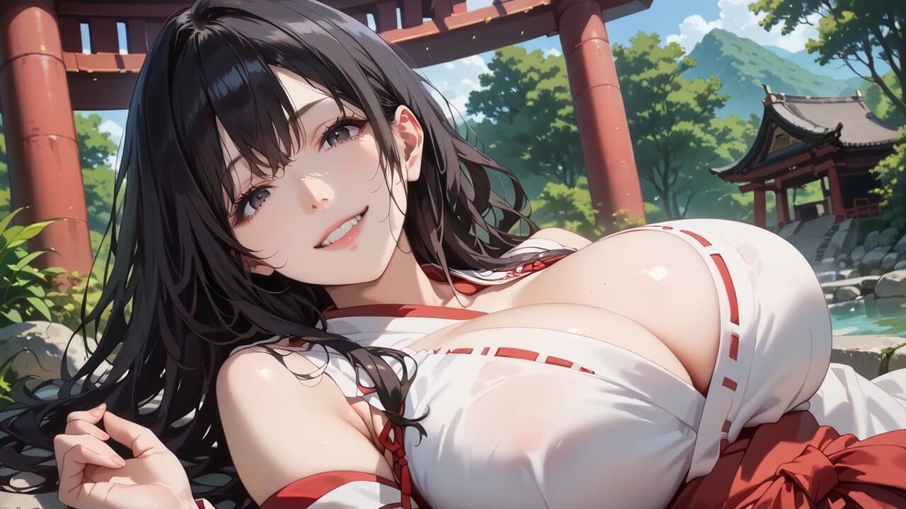 黒髪爆乳巫女の濃厚ご祈祷【ボイスあり】〜人妻真奈美さんの中出し参拝〜 画像7