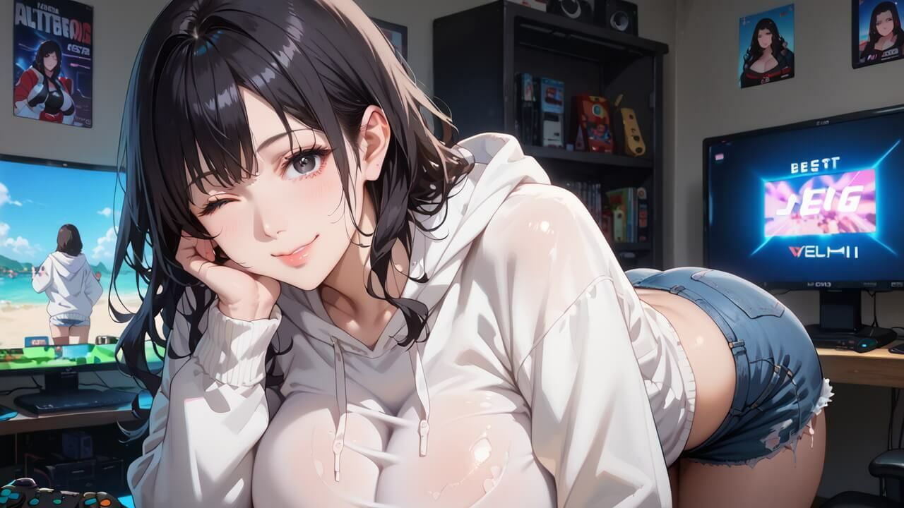 黒髪爆乳ゲーマーの濃厚二人プレイ【ボイスあり】〜人妻真奈美さんの中出しオフ会〜 画像8