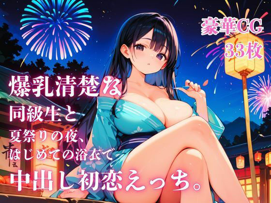 爆乳清楚な同級生と夏祭りの夜、はじめての浴衣で中出し初恋えっち。