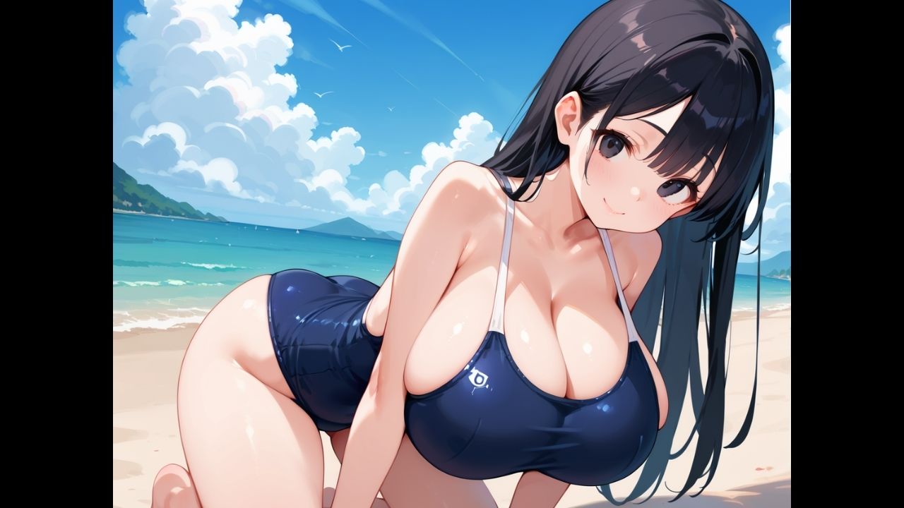 無口な爆乳スク水彼女は、俺の前でだけ乱れる〜二人きりの海で中出し。潮騒と、寡黙な君〜 画像1