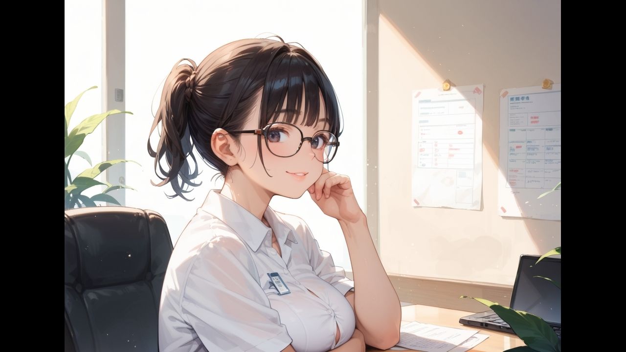 職場のポニテ後輩とらぶらぶ残業H。【たっぷりCG55枚！】 画像2