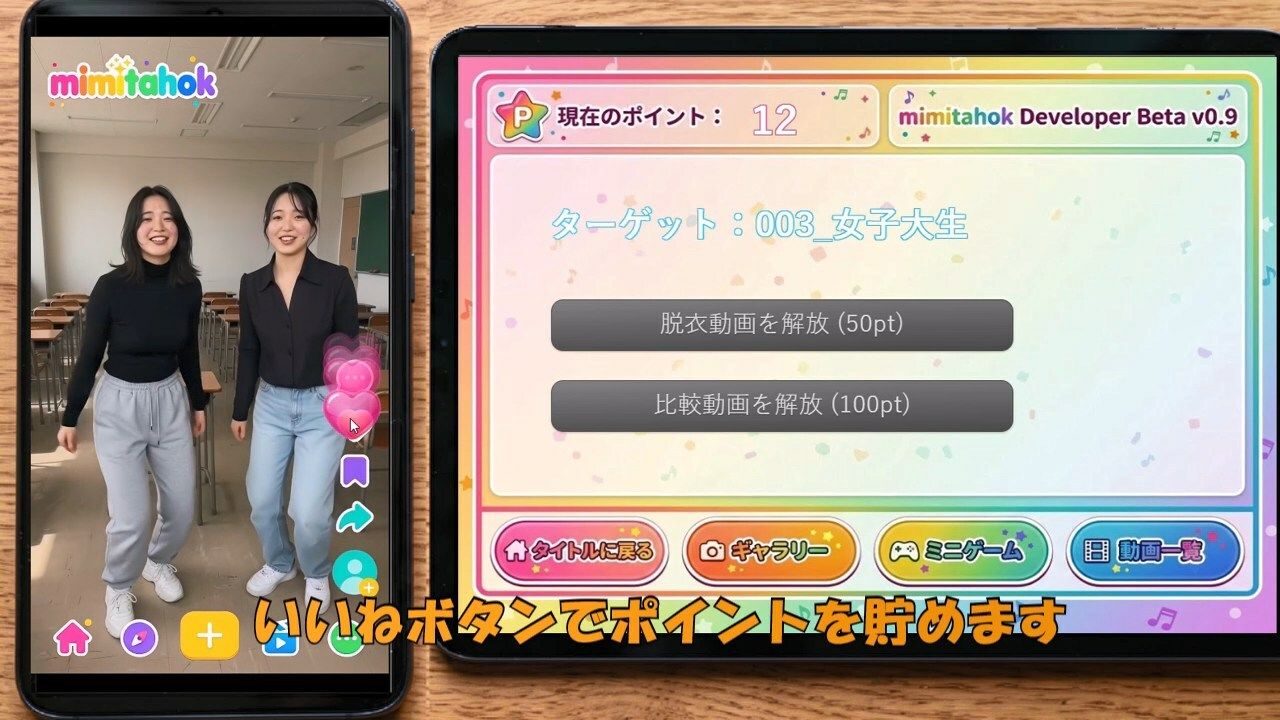 えっちとっく1 mimitahok 〜着衣と脱衣のダンスアプリゲーム〜 サンプル画像2