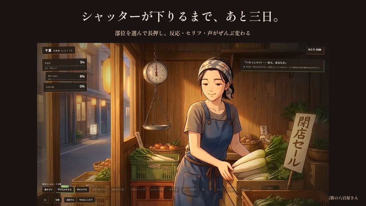 おまけをくれる商店街の八百屋の奥さん 〜閉店セールの三日間、最後の客に〜 画像2