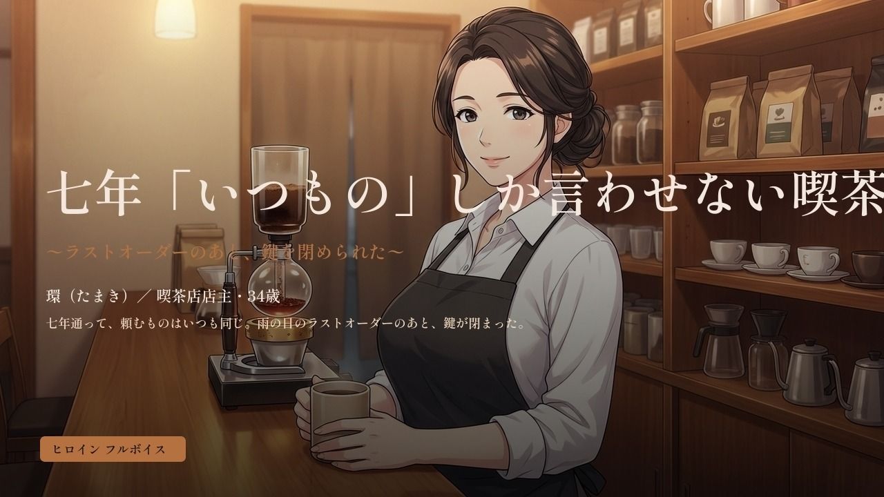 七年「いつもの」しか言わせない喫茶店の奥さん 〜ラストオーダーのあと、鍵を閉められた〜 画像1